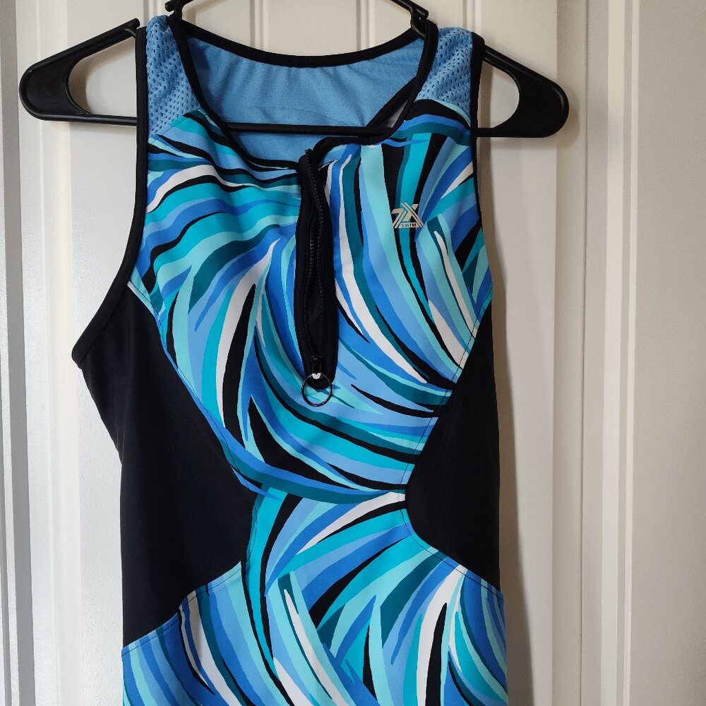 Blue & Turquoise Swim Top